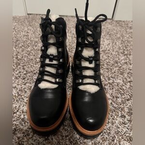 Black combat booties